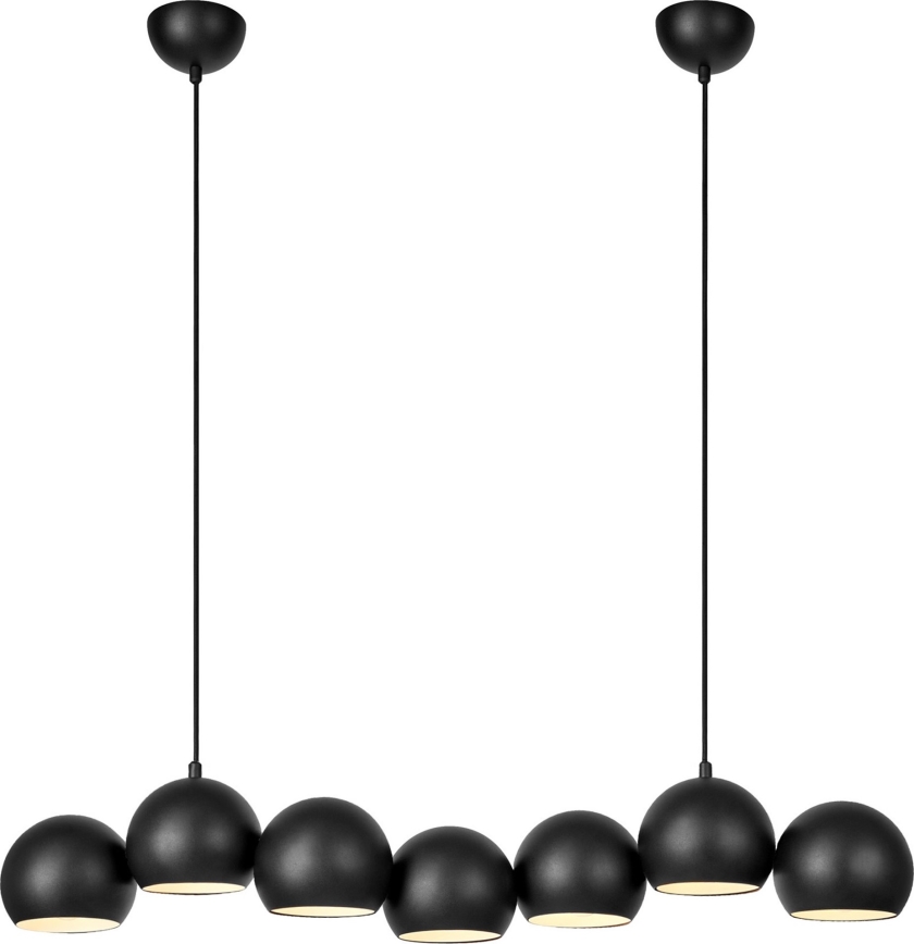 Markslöjd 108860 - Luster na lanku CUPOLO 7xE14/40W/230V čierna