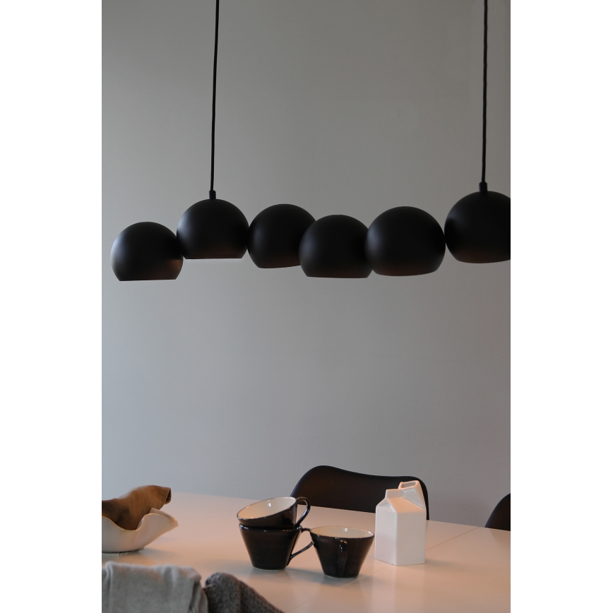 Markslöjd 108860 - Luster na lanku CUPOLO 7xE14/40W/230V čierna