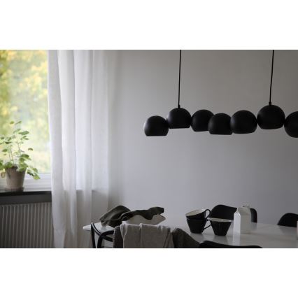 Markslöjd 108860 - Luster na lanku CUPOLO 7xE14/40W/230V čierna