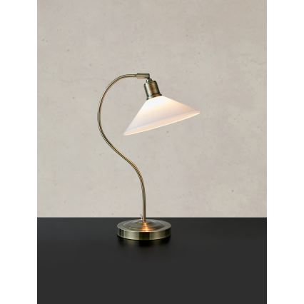 Markslöjd 108863 - Stolná lampa VELA 1xE27/40W/230V mosadz/biela
