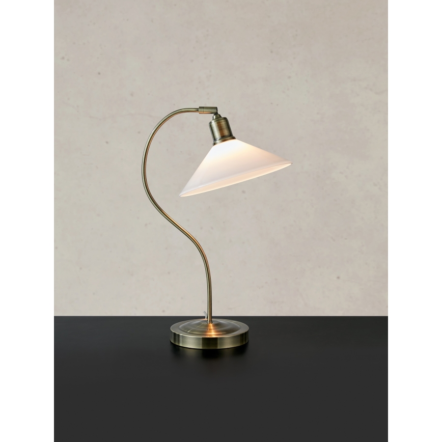 Markslöjd 108863 - Stolná lampa VELA 1xE27/40W/230V mosadz/biela