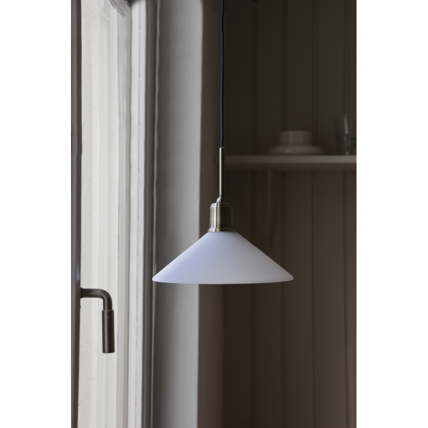 Markslöjd 108867 - Luster na lanku VELA 1xE27/40W/230V mosadz/biela