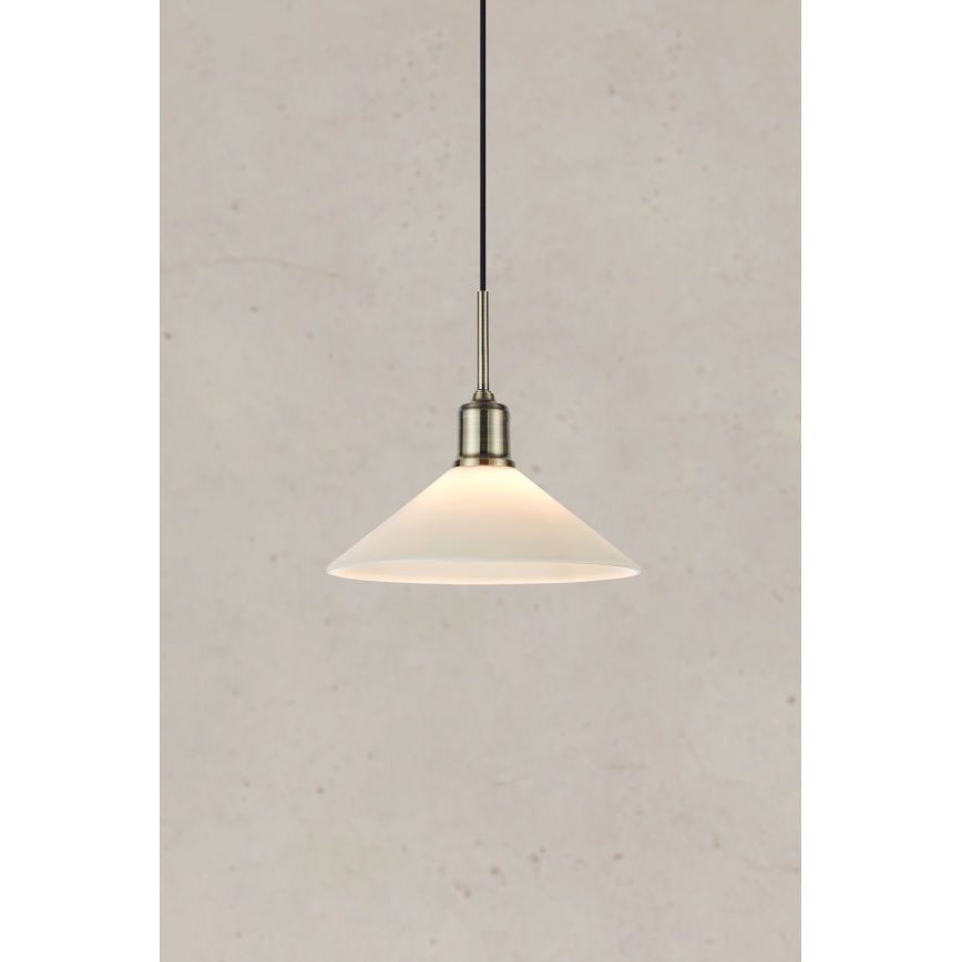 Markslöjd 108867 - Luster na lanku VELA 1xE27/40W/230V mosadz/biela