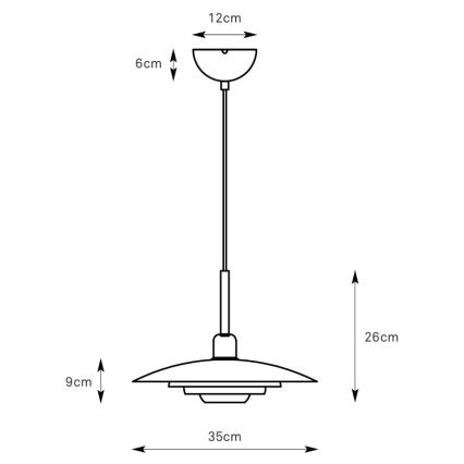 Markslöjd 108874 - Závesný luster PINY na lanku 1xE27/60W/230V pr. 35 cm biela