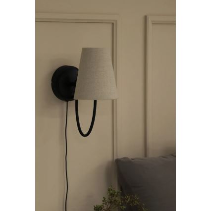 Markslöjd 108907 - Nástenné svietidlo AMAR 1xE14/40W/230V ľan/čierna