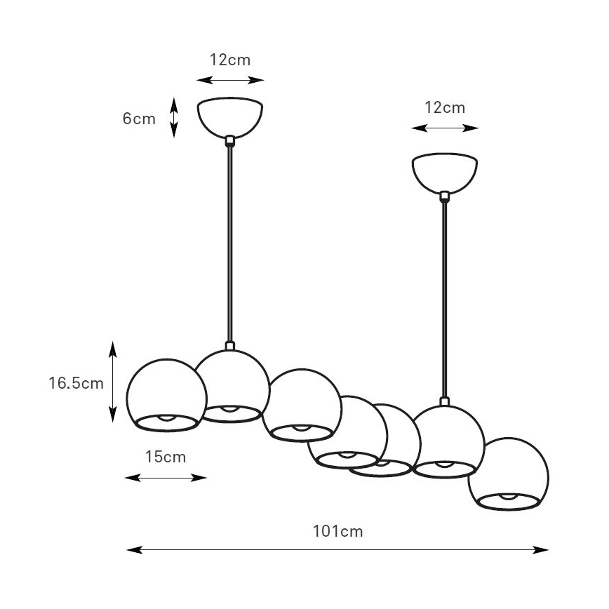 Markslöjd 108914 - Závesný luster na lanku CUPOLO 7xE14/40W/230V sivá