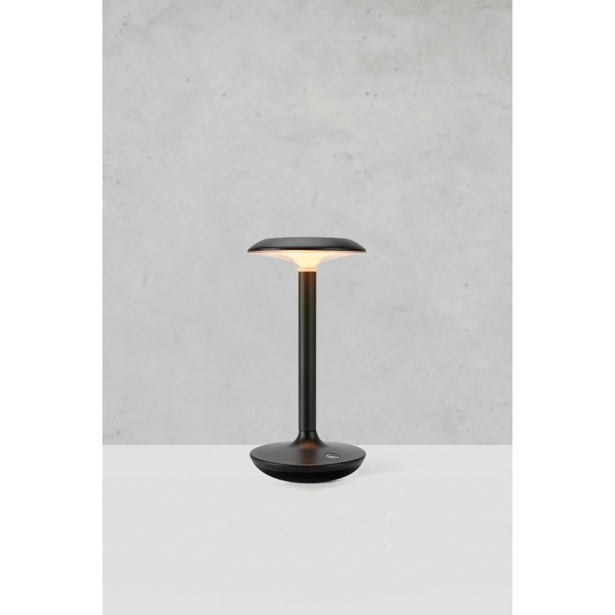 Markslöjd 108918 - LED Stmievateľná vonkajšia nabíjacia stolná lampa PETIT LED/2W/1800 mAh 2200/2700/3000K IP44 čierna