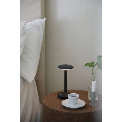 Markslöjd 108918 - LED Stmievateľná vonkajšia nabíjacia stolná lampa PETIT LED/2W/1800 mAh 2200/2700/3000K IP44 čierna