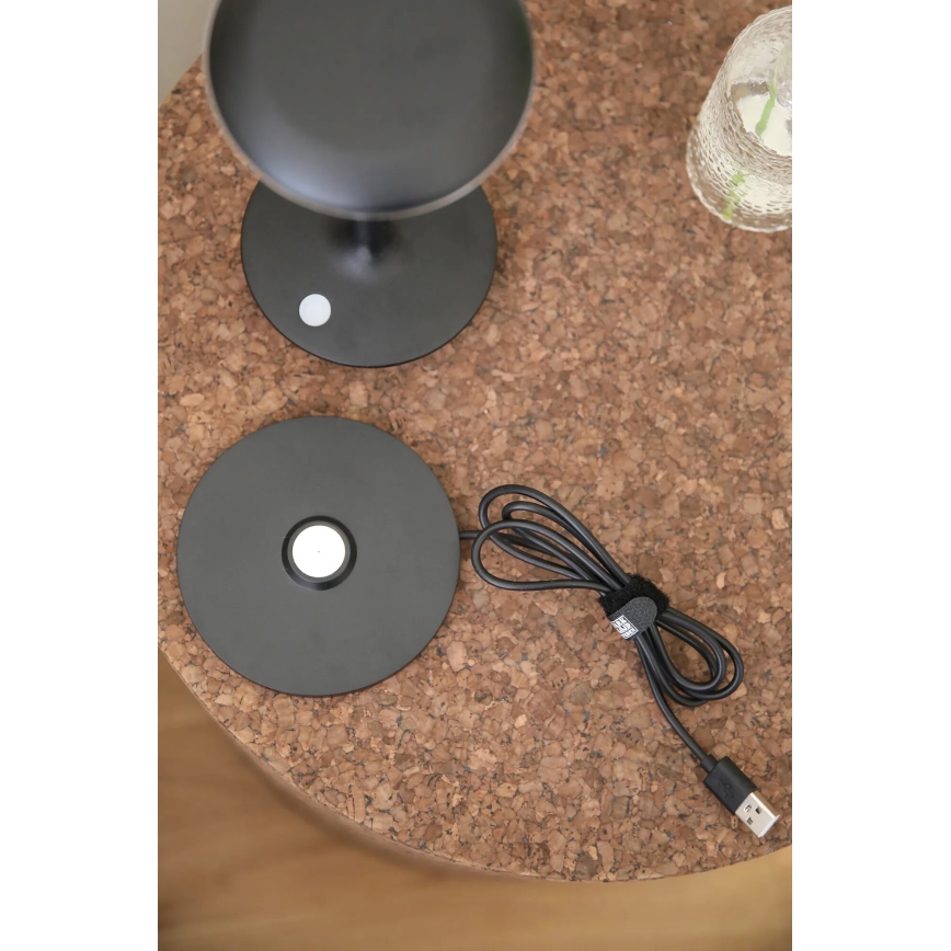 Markslöjd 108918 - LED Stmievateľná vonkajšia nabíjacia stolná lampa PETIT LED/2W/1800 mAh 2200/2700/3000K IP44 čierna