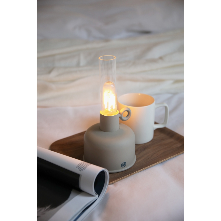 Markslöjd 108921 - LED Stmievateľná vonkajšia nabíjacia stolná lampa ASTRID LED/2W/1200 mAh IP44 šedá