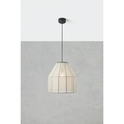 Markslöjd 108956 - Luster na lanku AIKO 1xE27/60W/230V ľan/čierna