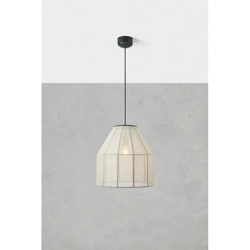 Markslöjd 108956 - Luster na lanku AIKO 1xE27/60W/230V ľan/čierna
