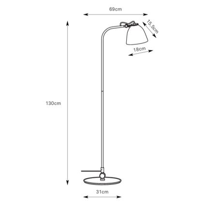 Markslöjd 108966 - Stojacia lampa TILT 1xE27/60W/230V sivá