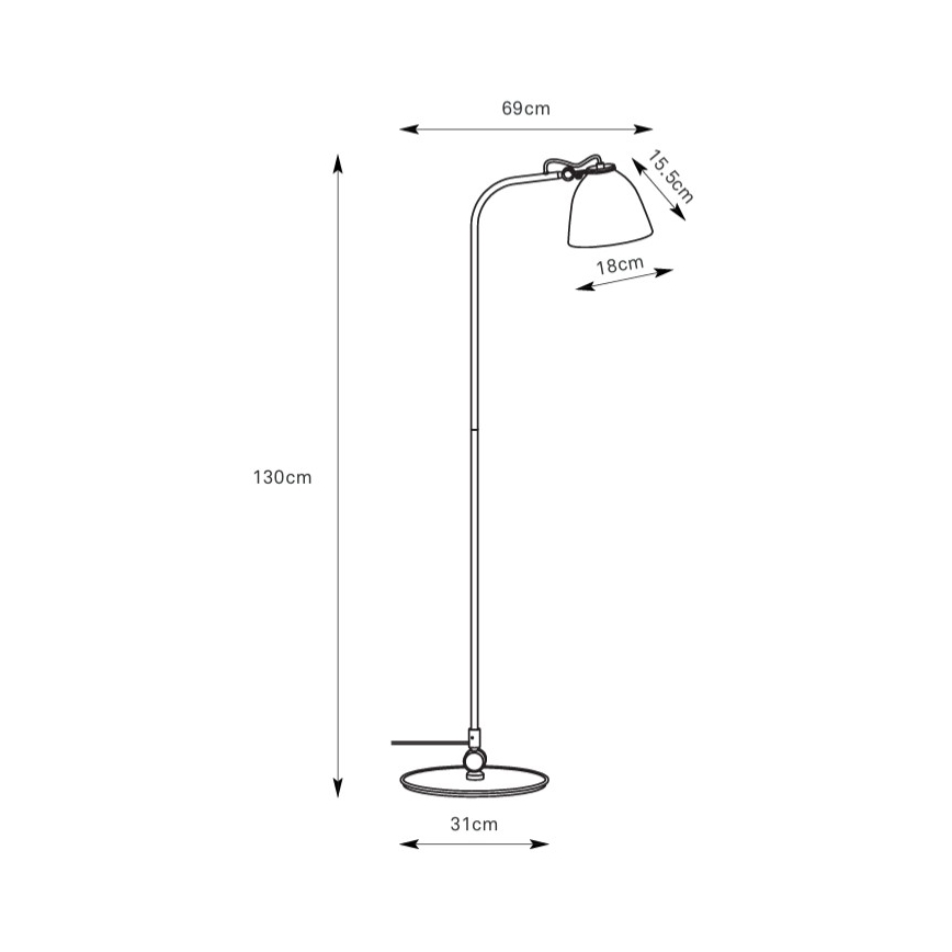 Markslöjd 108966 - Stojacia lampa TILT 1xE27/60W/230V sivá