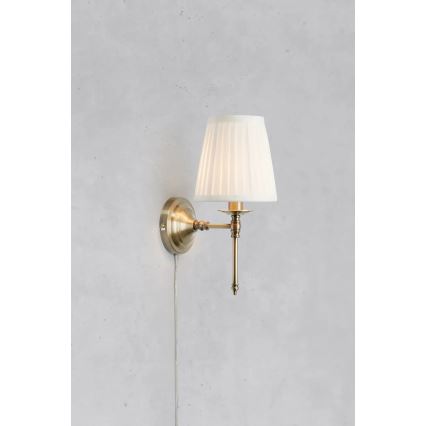 Markslöjd 108968 - Nástenná lampa MANOR 1xE14/40W/230V biela/mosadz