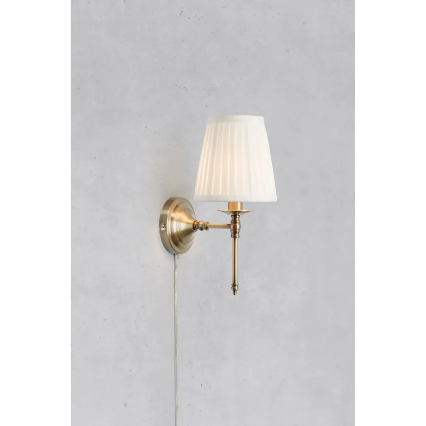 Markslöjd 108968 - Nástenná lampa MANOR 1xE14/40W/230V biela/mosadz
