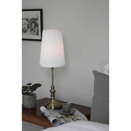 Markslöjd 108969 - Stolná lampa NOBLE 1xE14/40W/230V 56 cm biela/mosadz