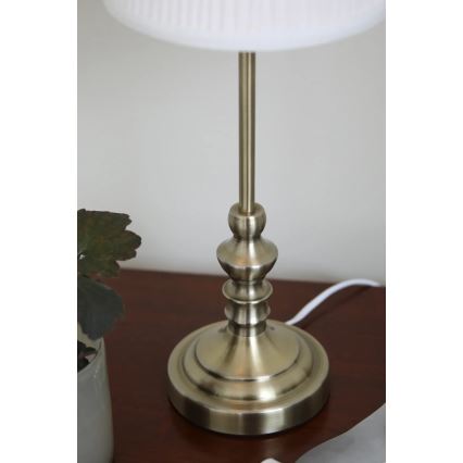 Markslöjd 108969 - Stolná lampa NOBLE 1xE14/40W/230V 56 cm biela/mosadz