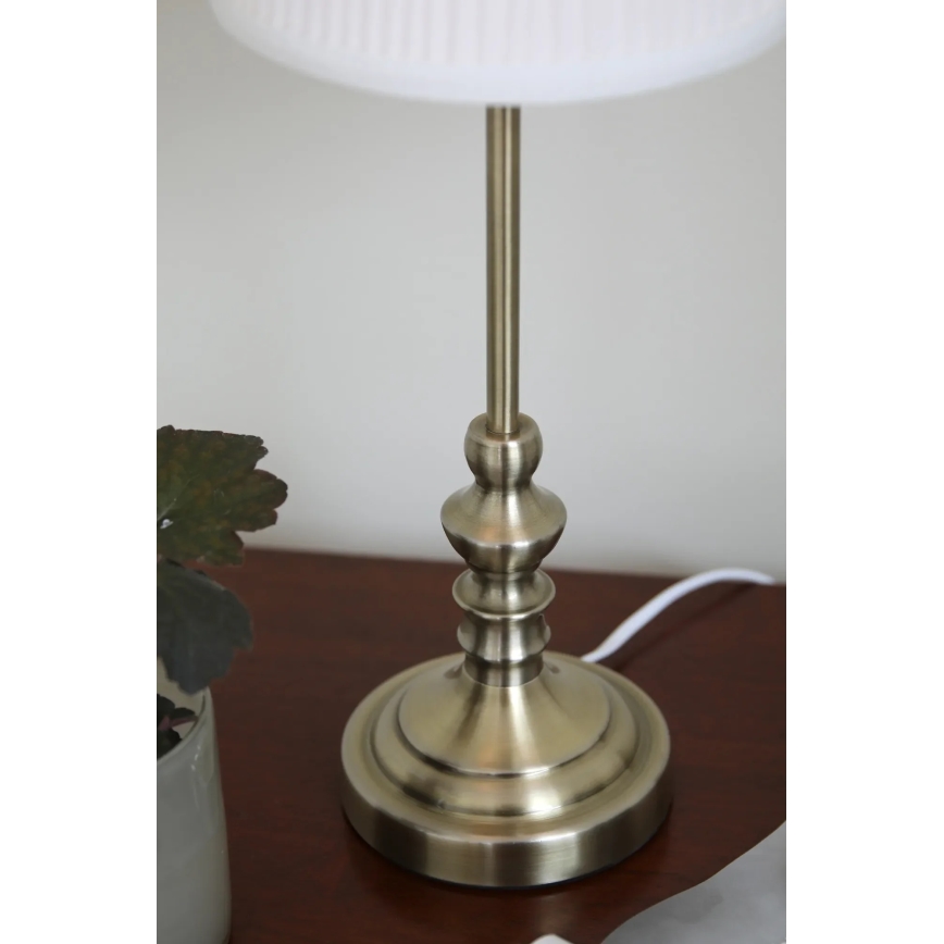 Markslöjd 108969 - Stolná lampa NOBLE 1xE14/40W/230V 56 cm biela/mosadz