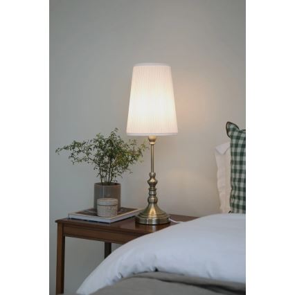 Markslöjd 108970 - Stolná lampa NOBLE 1xE14/40W/230V 66 cm biela/mosadz
