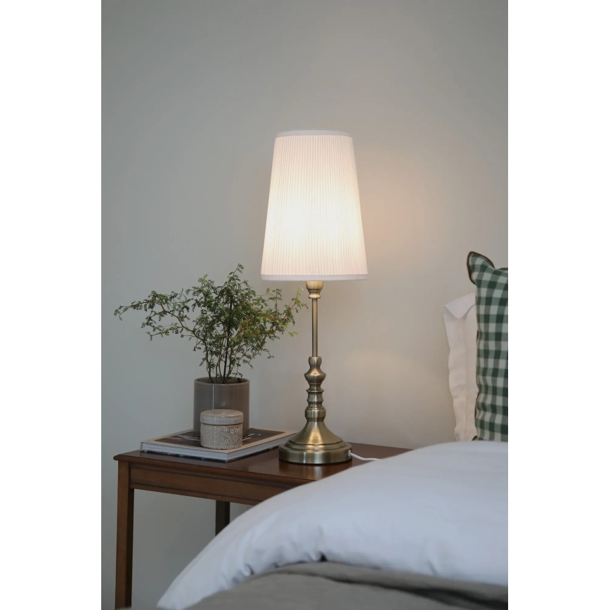 Markslöjd 108970 - Stolná lampa NOBLE 1xE14/40W/230V 66 cm biela/mosadz