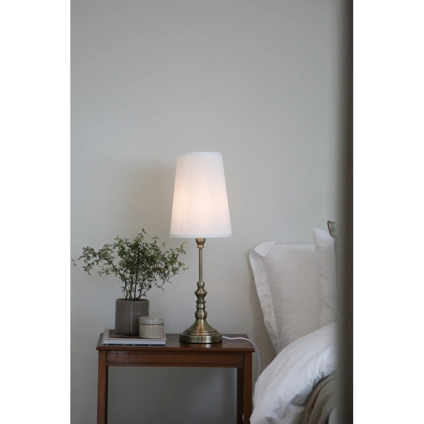 Markslöjd 108970 - Stolná lampa NOBLE 1xE14/40W/230V 66 cm biela/mosadz