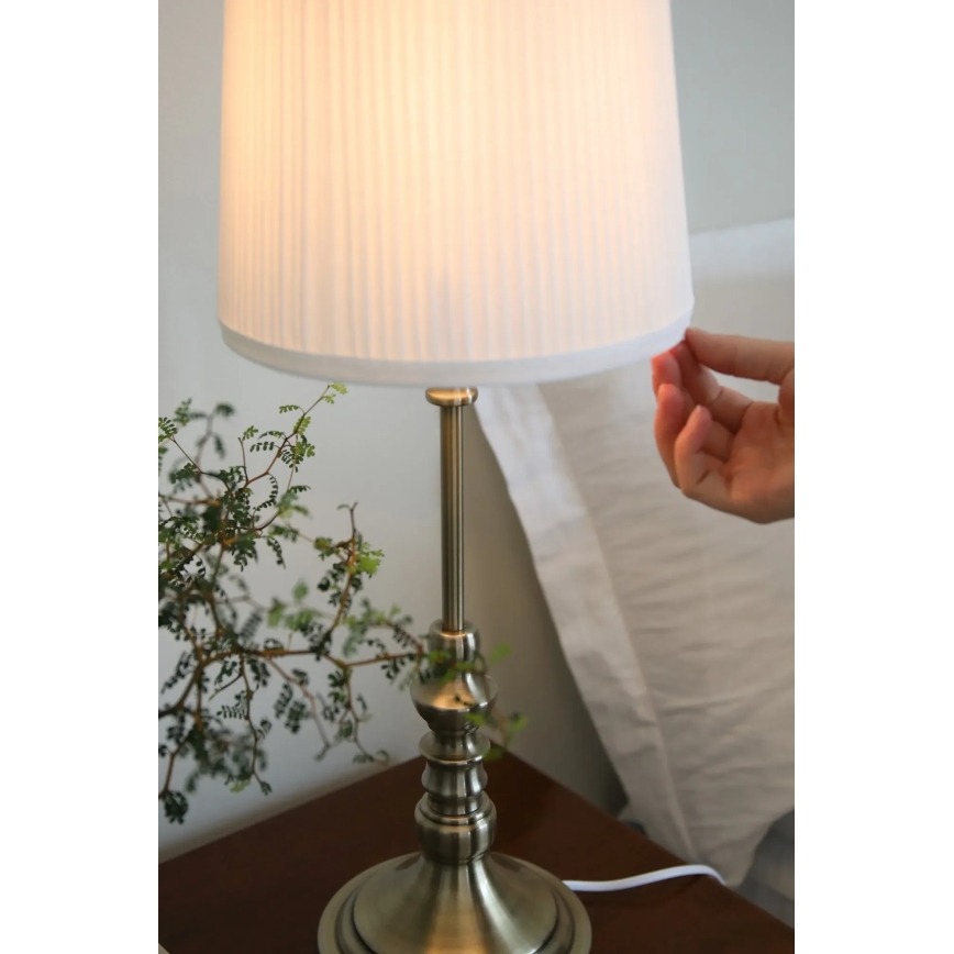 Markslöjd 108970 - Stolná lampa NOBLE 1xE14/40W/230V 66 cm biela/mosadz