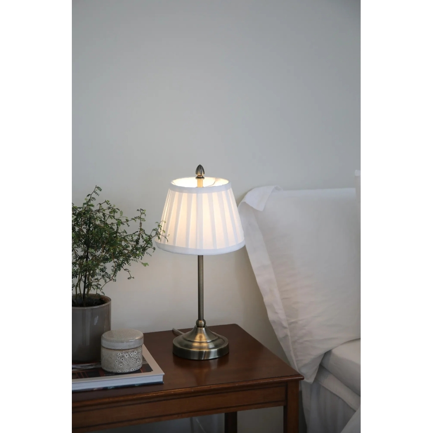 Markslöjd 108973 - Stolná lampa OXFORD 1xE14/40W/230V biela/mosadz