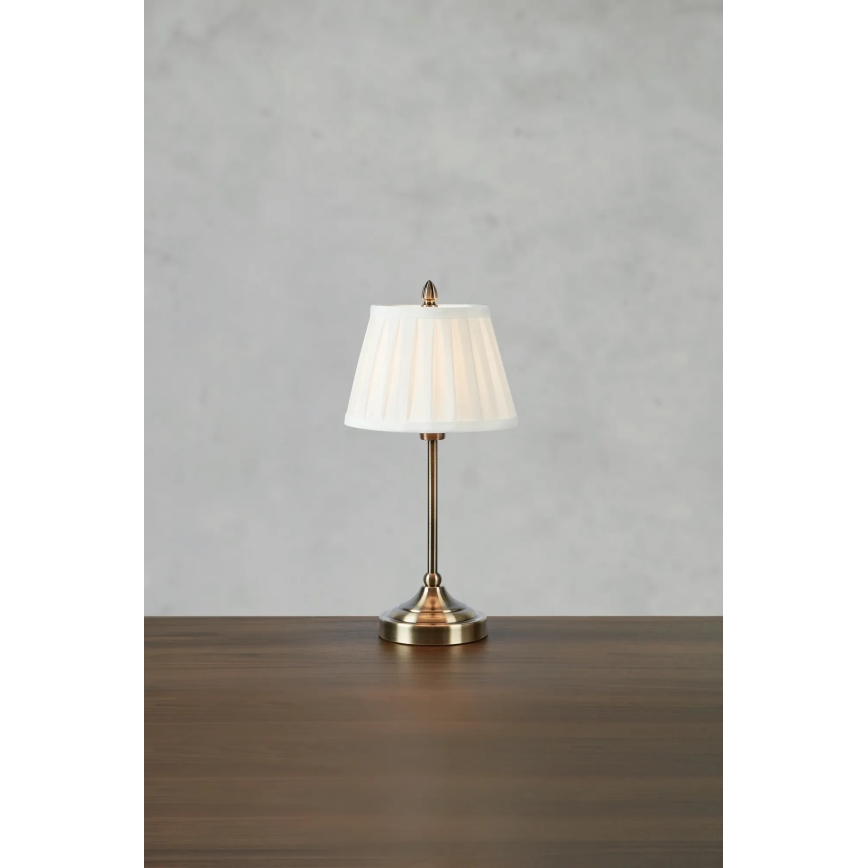 Markslöjd 108973 - Stolná lampa OXFORD 1xE14/40W/230V biela/mosadz