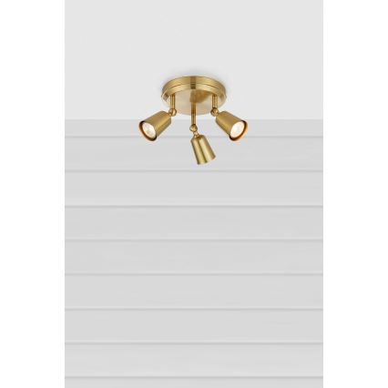 Markslöjd 108980 - Bodové svietidlo TINY 3xGU10/7W/230V mosadz