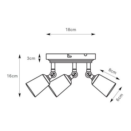 Markslöjd 108981 - Bodové svietidlo TINY 3xGU10/7W/230V lesklý chróm