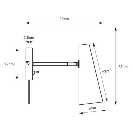 Markslöjd 108992 - Nástenné svietidlo PEAK 1xE14/40W/230V sivé