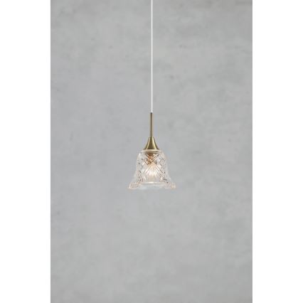 Markslöjd 109011 - Závesný luster LUNA na lanku 1xE14/40W/230V mosadz