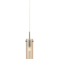 Markslöjd 109015 - Závesné svietidlo na kábli TIBIA 1xE14/40W/230V dymovo-béžová/mosadz