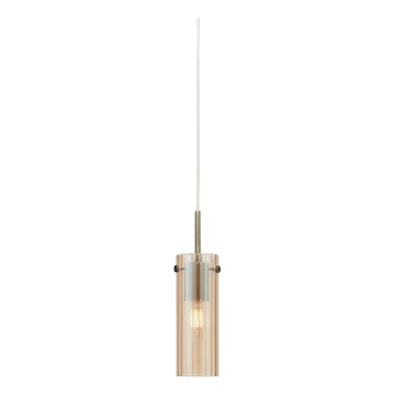 Markslöjd 109015 - Závesné svietidlo na kábli TIBIA 1xE14/40W/230V dymovo-béžová/mosadz