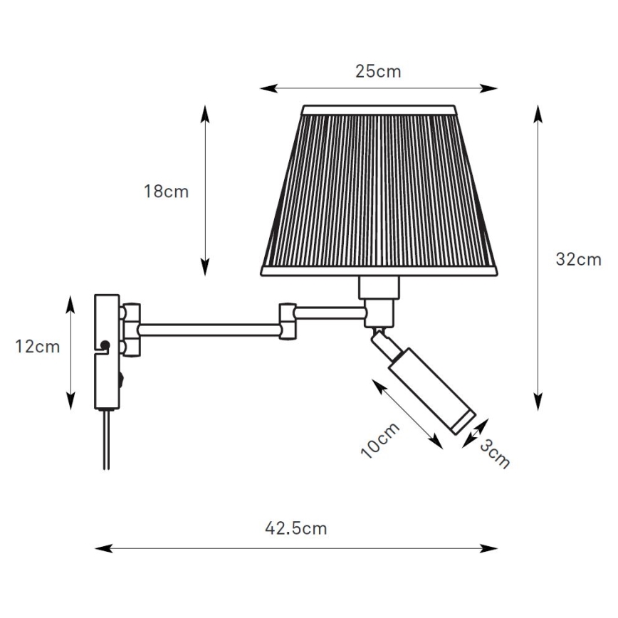 Markslöjd 109016 - LED nástenné svietidlo PIVOT 1xE27/40W/230V + LED/4W krémové/čierne