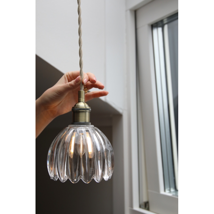 Markslöjd 109136 - Závesné svietidlo na lanku GOTA 1xE14/40W/230V mosadz/priehľadné
