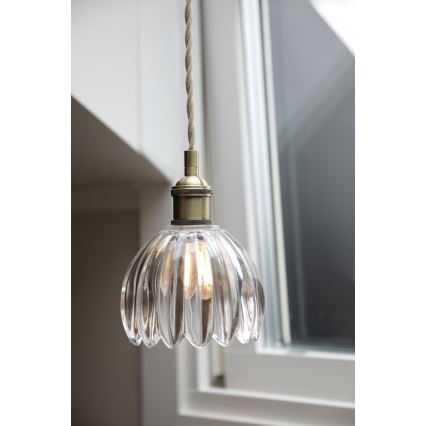 Markslöjd 109136 - Závesné svietidlo na lanku GOTA 1xE14/40W/230V pr. 13 cm mosadz/číre