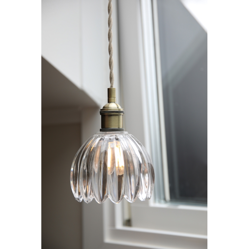 Markslöjd 109136 - Závesné svietidlo na lanku GOTA 1xE14/40W/230V pr. 13 cm mosadz/číre