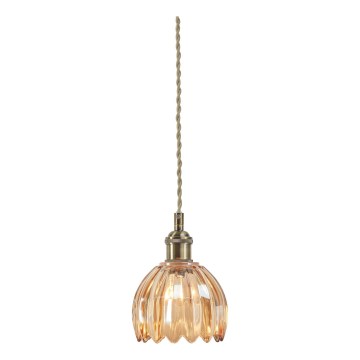 Markslöjd 109137 - Závesné svietidlo na lanku GOTA 1xE14/40W/230V priemer 13 cm dymová béžová/mosadz