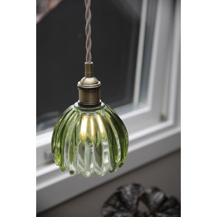 Markslöjd 109138 - Závesné svietidlo na lanku GOTA 1xE14/40W/230V dymovo zelené/mosadz