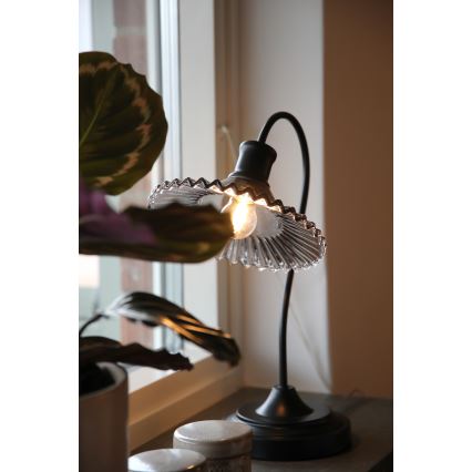 Markslöjd 109151 - Stolová lampa NOVIA 1xE27/60W/230V čierna/dymová sivá