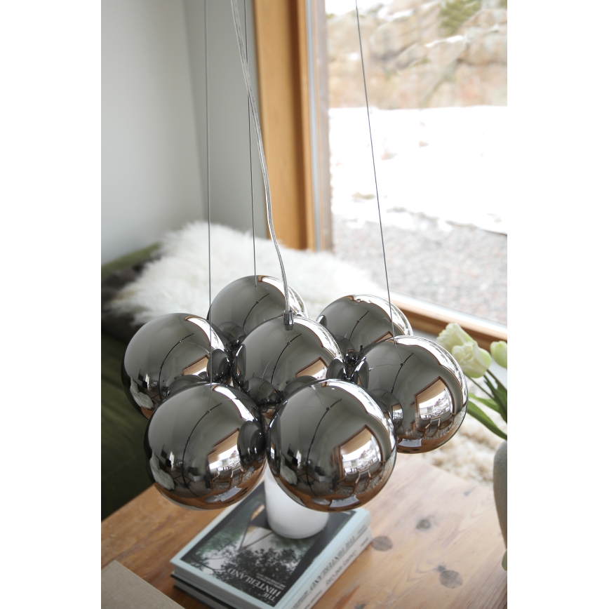 Markslöjd 109167 - Závesné svietidlo na lanku CUPOLO 7xE14/40W/230V Ø 45 cm lesklý chróm