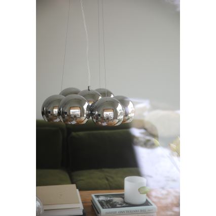 Markslöjd 109167 - Závesné svietidlo na lanku CUPOLO 7xE14/40W/230V Ø 45 cm lesklý chróm