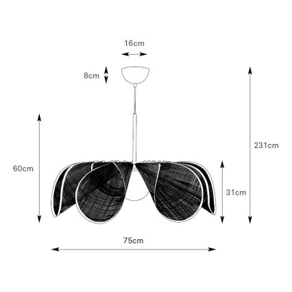 Markslöjd 109170 - Závesný luster STYRKA na lanku 1xE27/40W/230V, pr. 75 cm, béžový