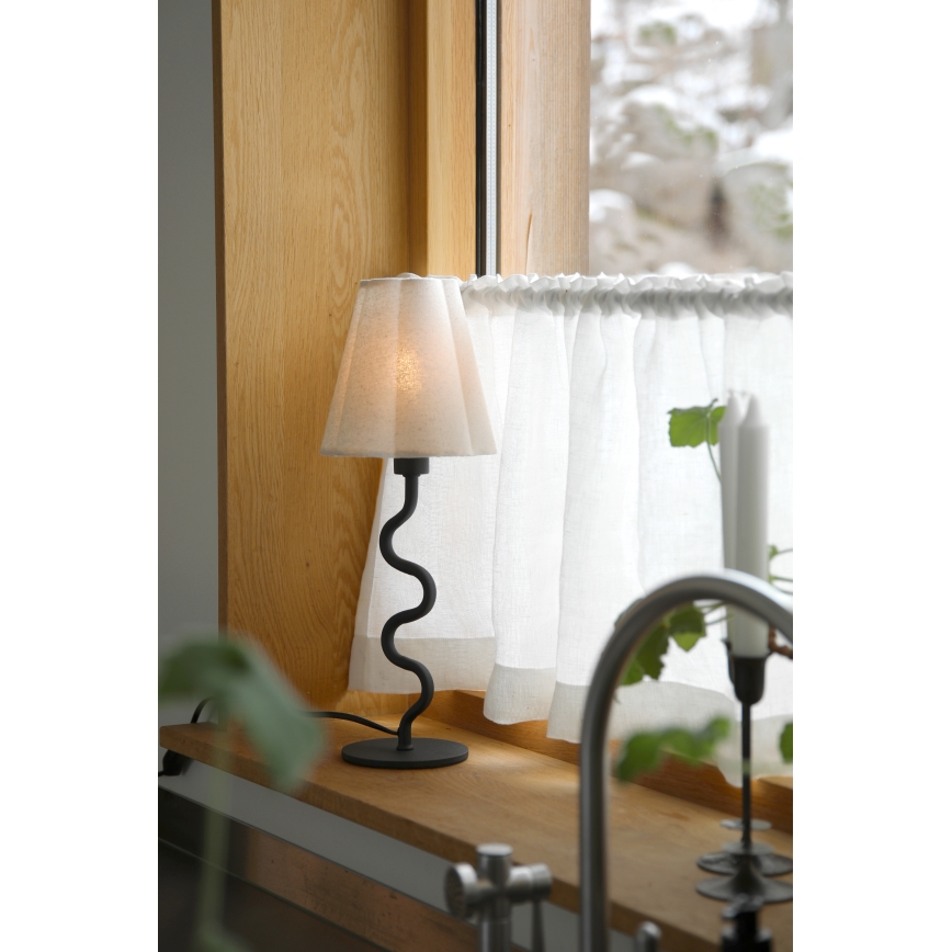 Markslöjd 109171 - Stolová lampa VEYA 1xE14/40W/230V ľan/čierna