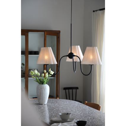 Markslöjd 109172 - Závesný luster na lanku VEYA 3xE14/40W/230V ľan/čierna
