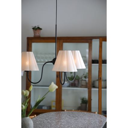 Markslöjd 109172 - Závesný luster na lanku VEYA 3xE14/40W/230V ľan/čierna