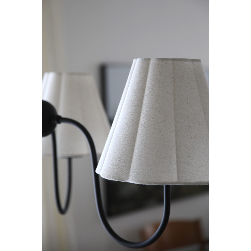 Markslöjd 109172 - Závesný luster na lanku VEYA 3xE14/40W/230V ľan/čierna