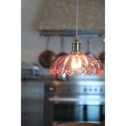 Markslöjd 109178 - Závesný luster na lanku KURAGE 1xE27/40W/230V mosadz/dymová ružová